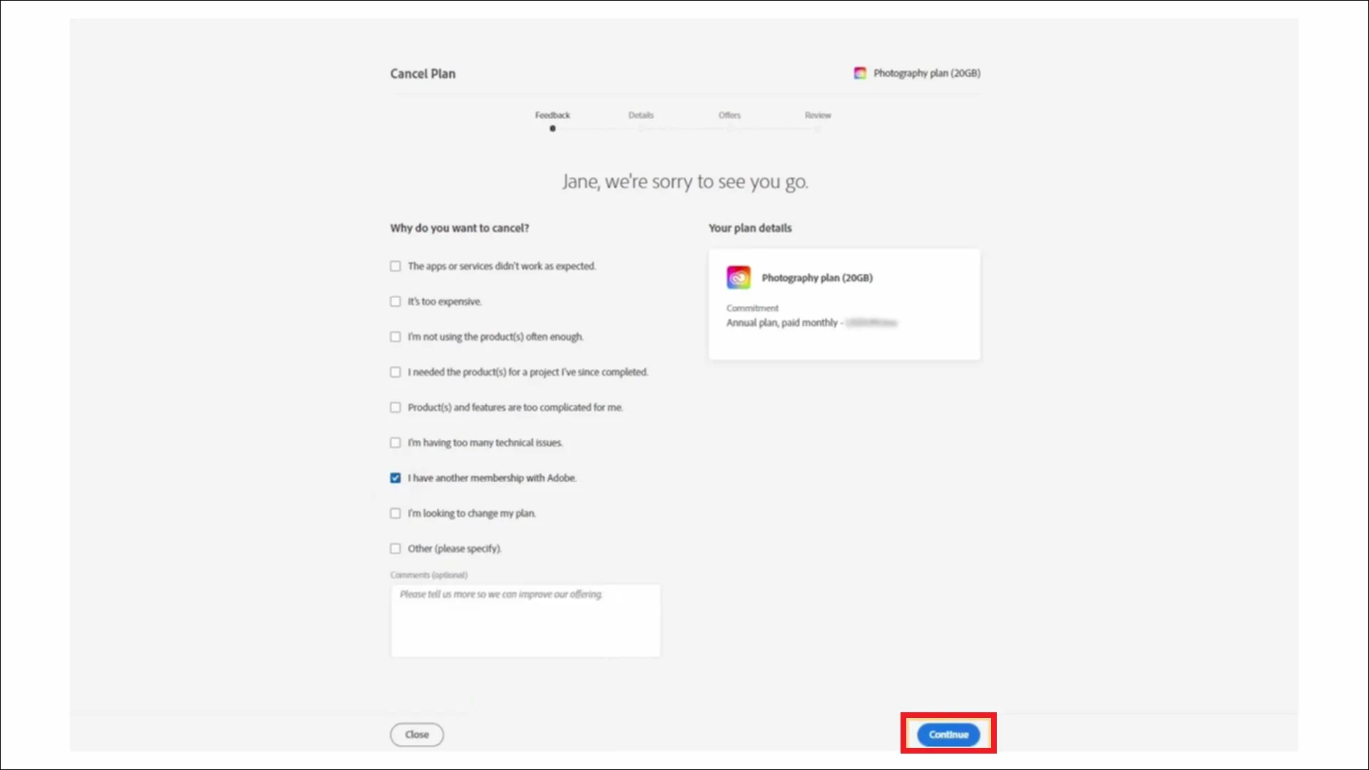 Then select continue