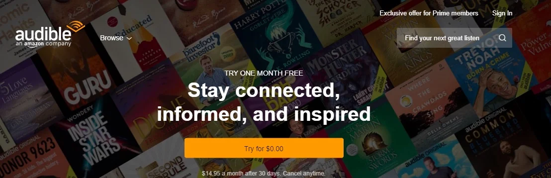 Main Page Audible