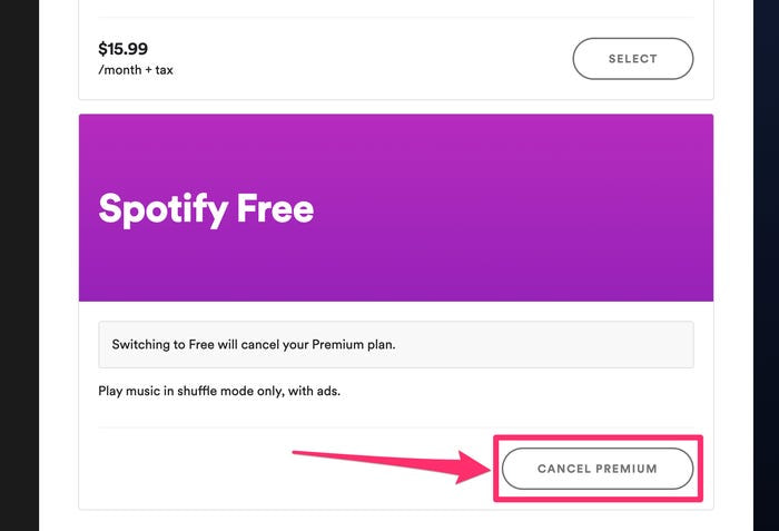 Spotify Free Cancel Premium