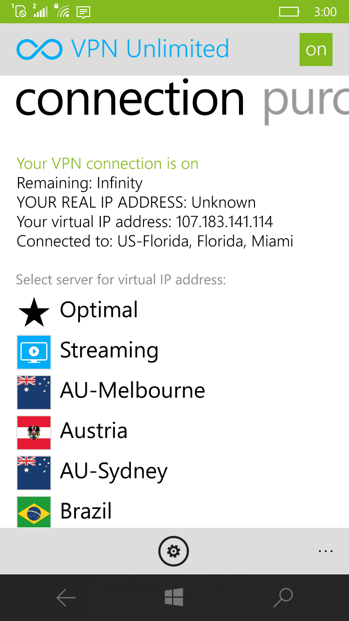 How to use the KeepSolid VPN Unlimited app on your Windows Phone device